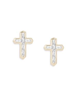 Adina Reyter 14k Yellow Gold Diamond Cross Stud Earrings