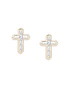 Adina Reyter 14k Yellow Gold Diamond Cross Stud Earrings