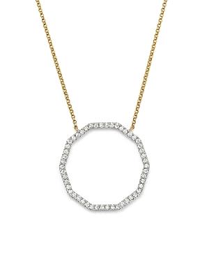 Bloomingdale's Diamond Open Circle Pendant Necklace In 14k Yellow Gold, .55 Ct. T.w. - 100% Exclusive