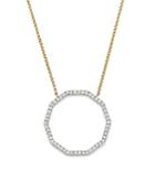 Bloomingdale's Diamond Open Circle Pendant Necklace In 14k Yellow Gold, .55 Ct. T.w. - 100% Exclusive