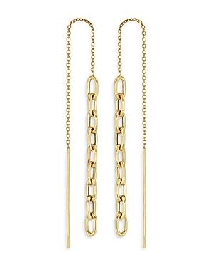 Zoe Chicco 14k Yellow Gold Heavy Metal Chain Drop Threader Earrings
