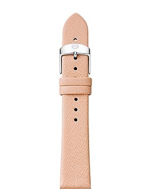 Michele Peach Saffiano Leather Watch Strap, 18mm