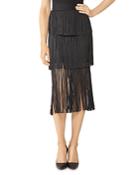 Herve Leger Tiered Fringe Skirt