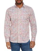 Robert Graham Danforth Cotton Geo Print Tailored Fit Button Down Shirt
