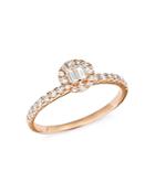 Diamond Ring In 14k Rose Gold, .50 Ct. T.w.