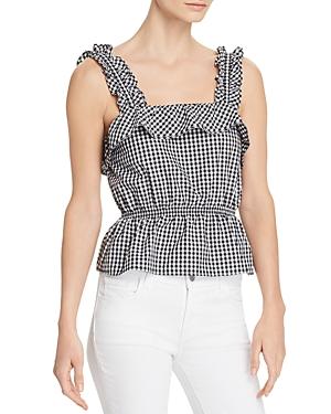 7 For All Mankind Ruffled Gingham Top