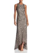 Adrianna Papell Sleeveless Sequin High/low Gown