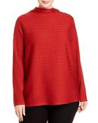 Eileen Fisher Plus Ribbed Funnel Neck Sweater