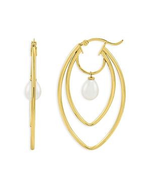 Bloomingdale's Freshwater Pearl Orbital Hoop Earrings In 14k Yellow Gold - 100% Exclusive