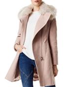 Karen Millen Faux Fur-collar Asymmetric Coat