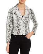 Cupcakes And Cashmere Beatrix Printed Faux-leather Moto Jacket