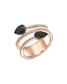 Bloomingdale's Black & White Diamond Overlapping Ring In 14k Rose Gold - 100% Exclusive