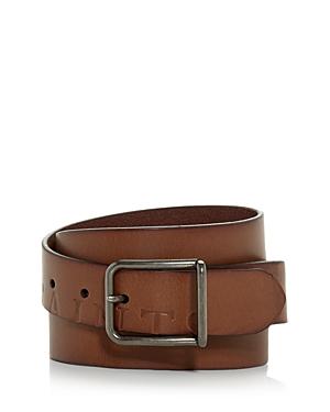 Allsaints Men's Logo Embossed Leather Belt