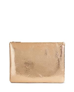Ted Baker Large Snake Detail Metallic Leather Pouch