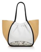Proenza Schouler Extra Large Ruched Color Block Leather Tote