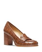 Michael Michael Kors Women's Buchanan High Heel Embossed Leather Loafers