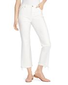 Ella Moss High Rise Cropped Flared Jeans In White