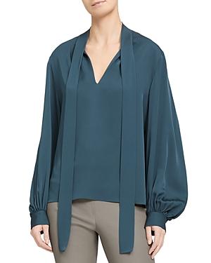 Theory Silk Blouson Sleeve Top
