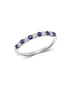 Bloomingdale's Diamond & Sapphire Stacking Band Ring In 14k White Gold - 100% Exclusive