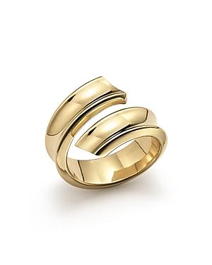 14k Yellow Gold Open Swirl Band Ring