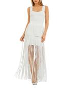Herve Leger Ottoman Fringe Skirt Gown