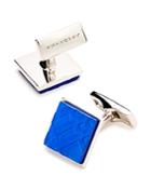 Burberry Ice Engraved Check Square Cufflinks