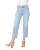 Nydj Jenna Embroidered Straight Ankle Jeans In Cloud Nine