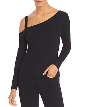 Lna Barre Ribbed Cold-shoulder Top