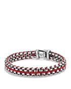 David Yurman Woven Box Chain Bracelet In Red