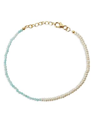 Argento Vivo Half Beaded Peal Bracelet