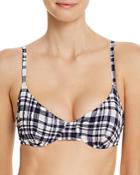 Solid & Striped The Ginger Puckered Plaid Bikini Top