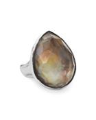Ippolita Sterling Silver Large Teardrop Ring In Brown Shell Doublet