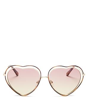 Chloe Poppy Love Heart Frame Sunglasses, 61 Mm
