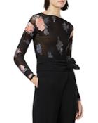 Emporio Armani Textured Rose Print Top