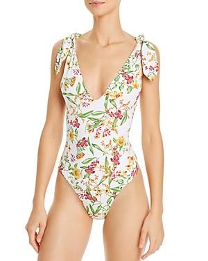 Aqua Swim Floral Halter Plunge One Piece Swimsuit - 100% Exclusive