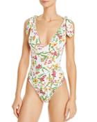 Aqua Swim Floral Halter Plunge One Piece Swimsuit - 100% Exclusive