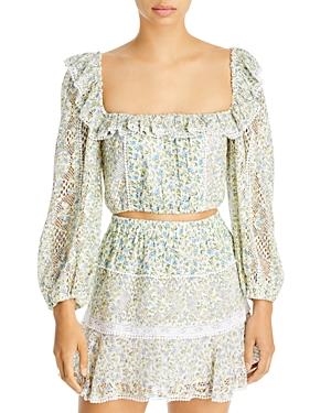 Loveshackfancy Dorabella Cropped Ruffled Top