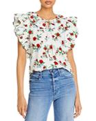 See By Chloe Ruffled Floral Print Top