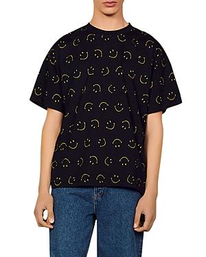 Sandro Short Sleeve Allover Smiley Tee