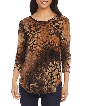 Karen Kane Tie Dyed Burn Out Shirt