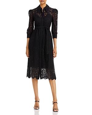 L'agence Kaiya Lace Belted Midi Shirt Dress