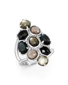 Ippolita Sterling Silver Rock Candy Multi Stone And Doublet Cluster Ring In Black Tie