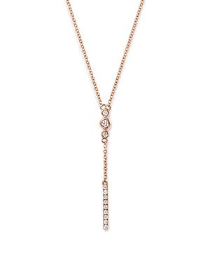 Bloomingdale's Diamond Bezel Set Y Necklace In 14k Rose Gold, 0.15 Ct. T.w. - 100% Exclusive