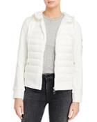 Moncler Quilted Mixed Media Zip Cardigan