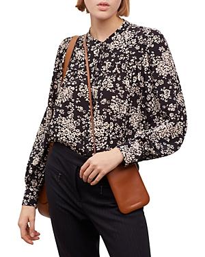 Gerard Darel Callie Printed Button Front Silk Shirt