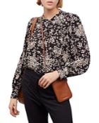 Gerard Darel Callie Printed Button Front Silk Shirt