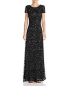 Adrianna Papell Sequin Scoop Back Gown