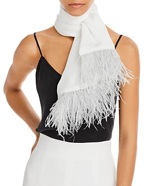 Carolyn Rowan Accessories Ostrich Feather & Silk Scarf