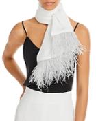 Carolyn Rowan Accessories Ostrich Feather & Silk Scarf