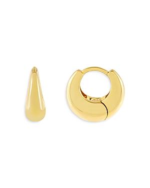 Adinas Jewels Wide Huggie Hoop Earrings In Gold Tone Sterling Silver